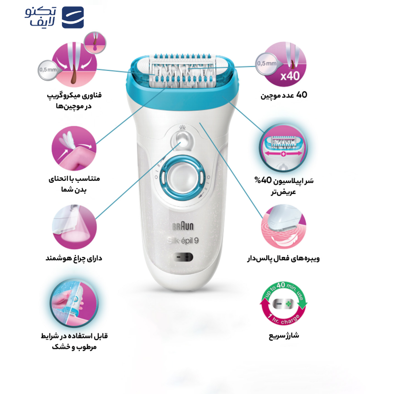 اپیلاتور براون سری 9-961e مدل Silk 9 اپیلاتور براون سری 9-961e مدل Silk 9