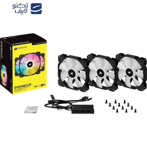فن کیس کورسیر مدل iCUE SP120 RGB ELITE Triple مجموعه 3عددی فن کیس کورسیر مدل iCUE SP120 RGB ELITE Triple مجموعه 3عددی