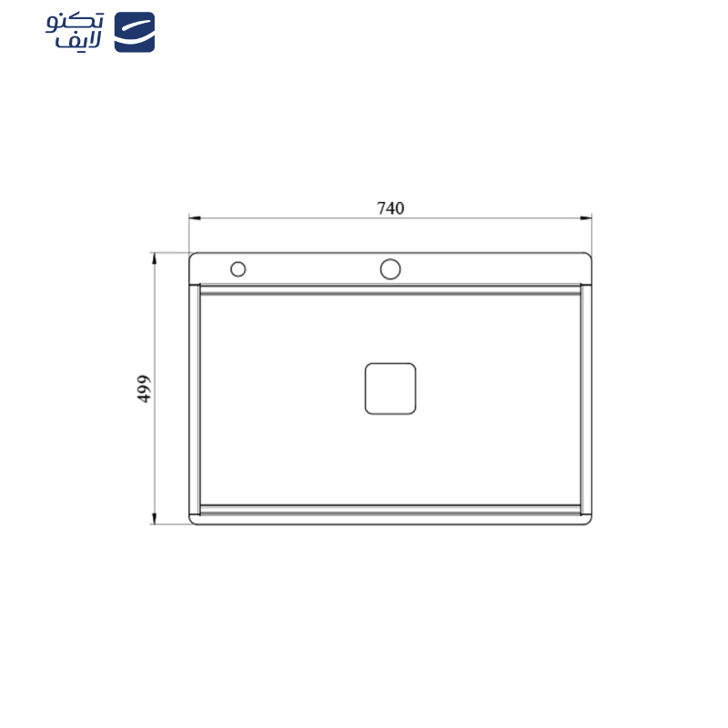سینک ظرفشویی استیل توکار یک لگنه کن مدل BCN74