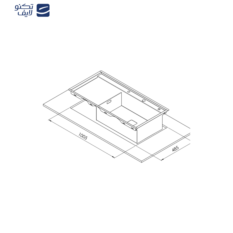 سینک ظرفشویی استیل توکار یک لگنه کن مدل BCN305