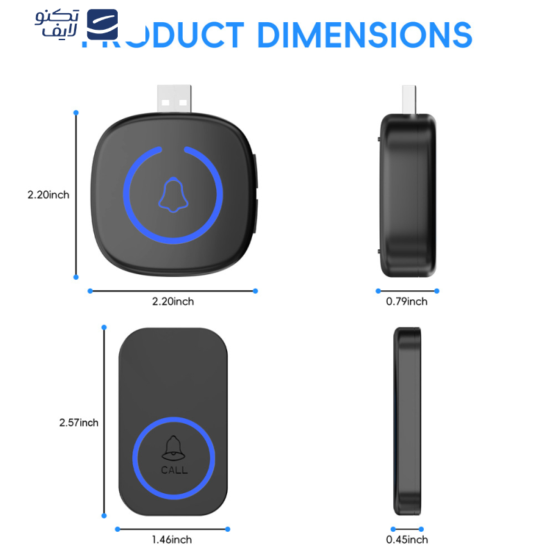 زنگ بی سیم مدل هوشمند درب کد ZA2 به همراه دو شستی
