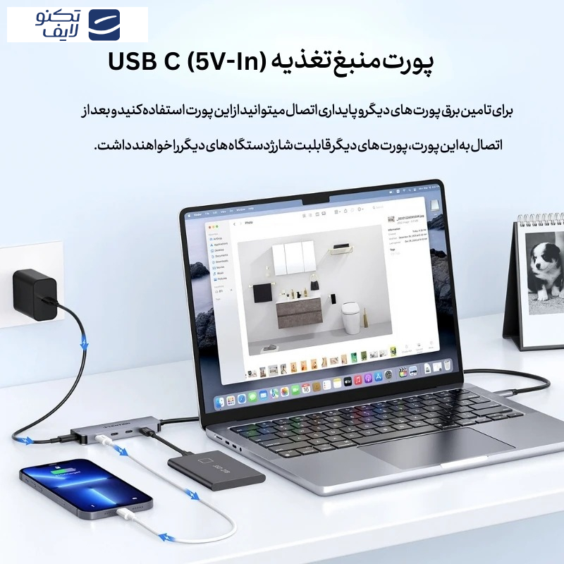 هاب 5 پورت USB-C لنشن مدل Ce31