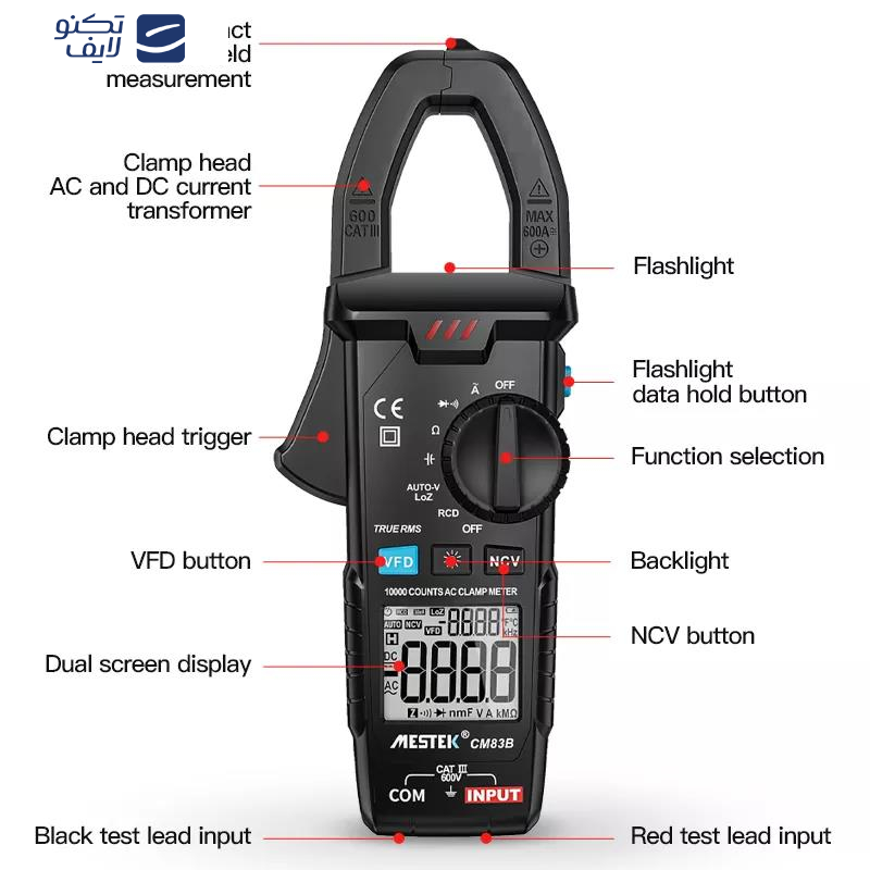 مولتی متر کلمپی دیجیتال مستک مدل CM83B مولتی متر کلمپی دیجیتال مستک مدل CM83B