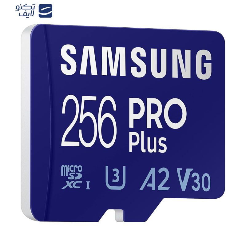کارت حافظه MicroSDXC سامسونگ مدل Samsung PRO PLUS UHS-I U3 A2 V30 ظرفیت 256 گیگابایت به همراه آداپتور SD
