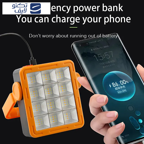 نورافکن شارژی سولونیکس مدل خورشیدی کد NY-9805-D