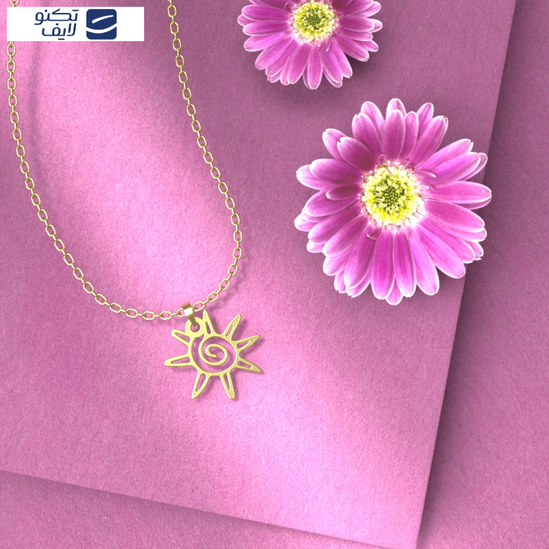 گردنبند طلا 18 عیار زنانه مدوپد مدل خورشید کد A2-1038