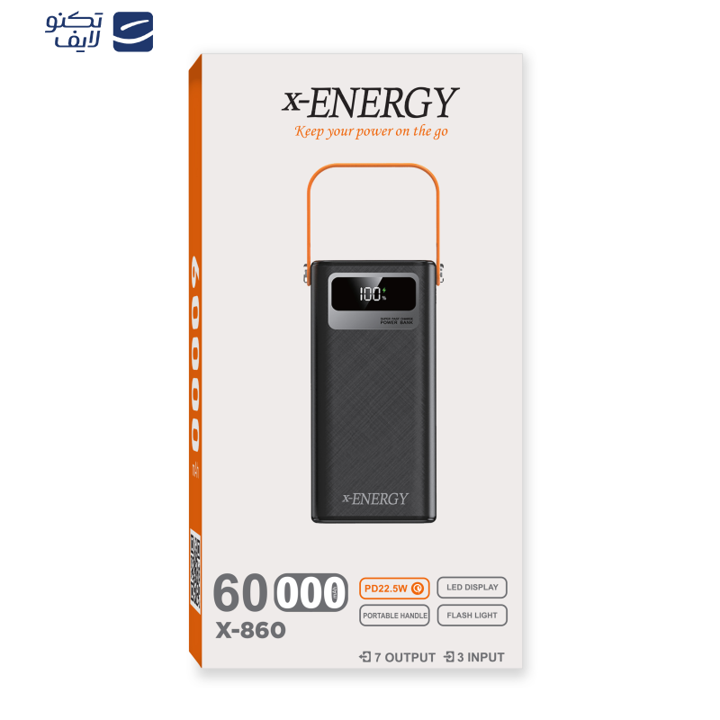 پاوربانک ایکس انرژی مدل X-860 22.5W ظرفیت 60000 میلی آمپر ساعت
