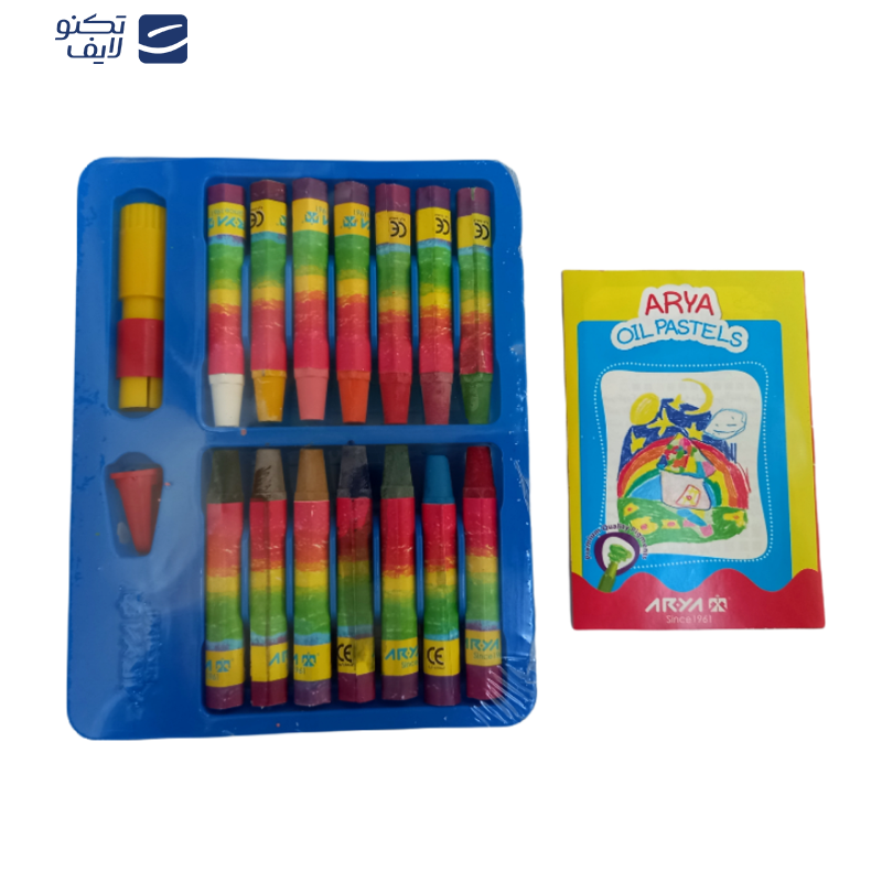 مداد شمعی 12 رنگ آریا مدل Aa