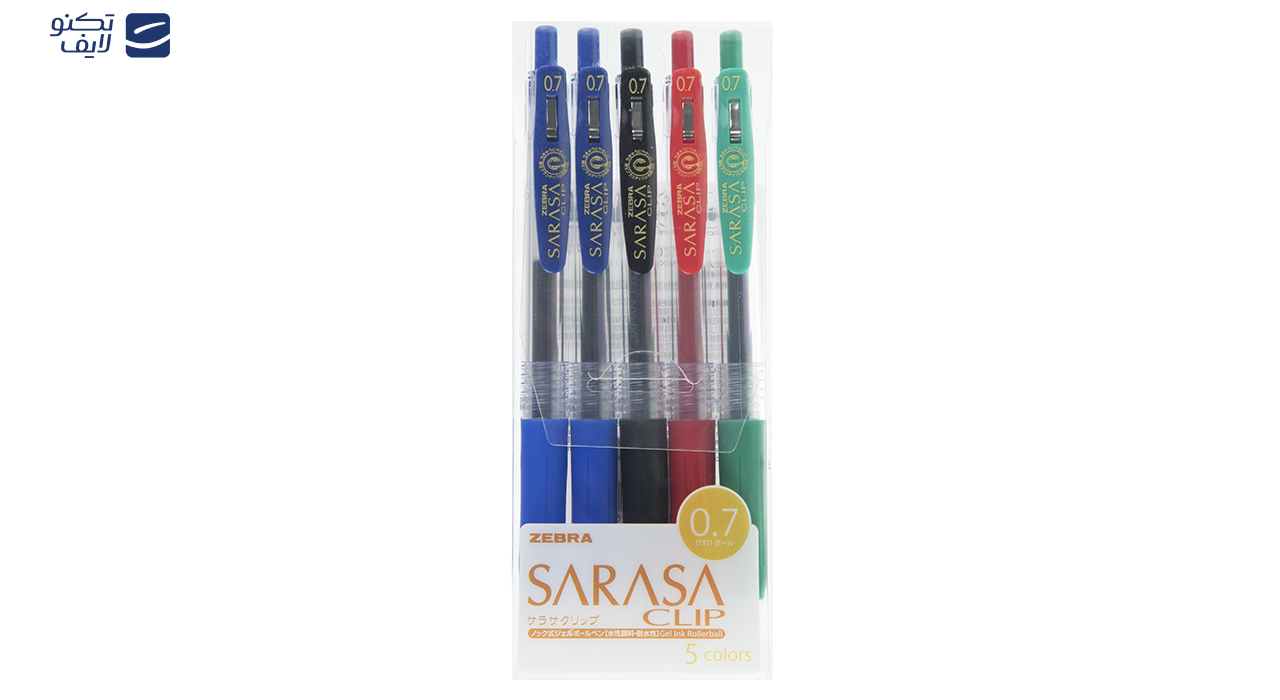 روان نویس 5 رنگ زبرا مدل Sarasa Clip با قطر نوشتاری 0.7