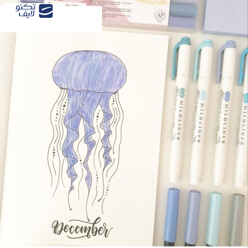 ماژیک علامتگذار دو سر زبرا مدل MILDLINER سری Cool and Refined Colors