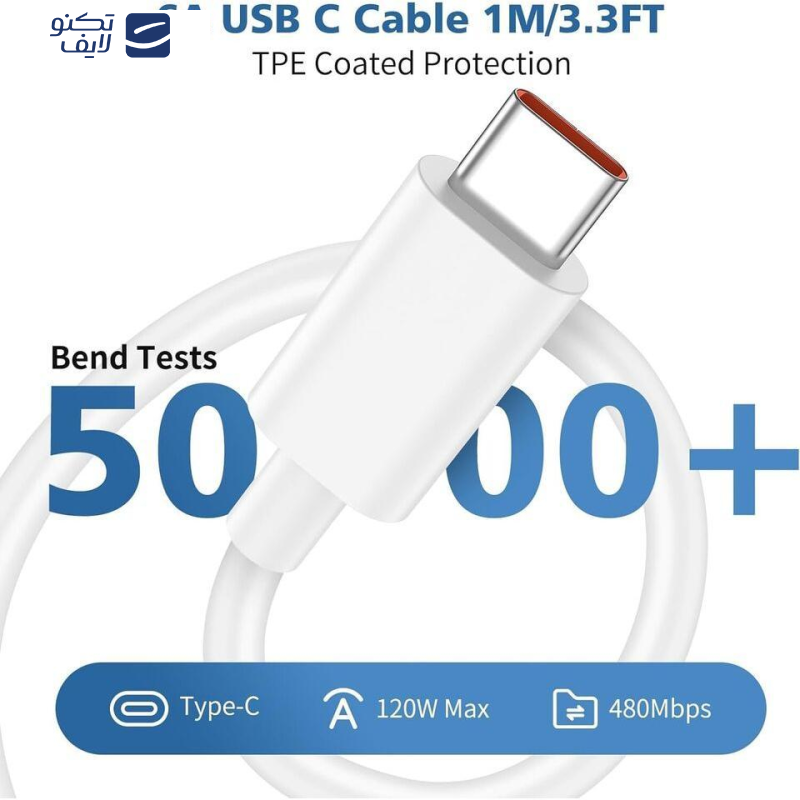 شارژر دیواری 120 وات شیائومی مدل MDY-13-EF به همراه کابل تبدیل USB-C