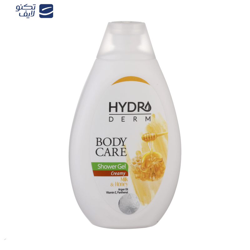 شامپو بدن کرمی هیدرودرم مدل Milk and Honey مناسب انواع پوست حجم 500 میلی لیتر