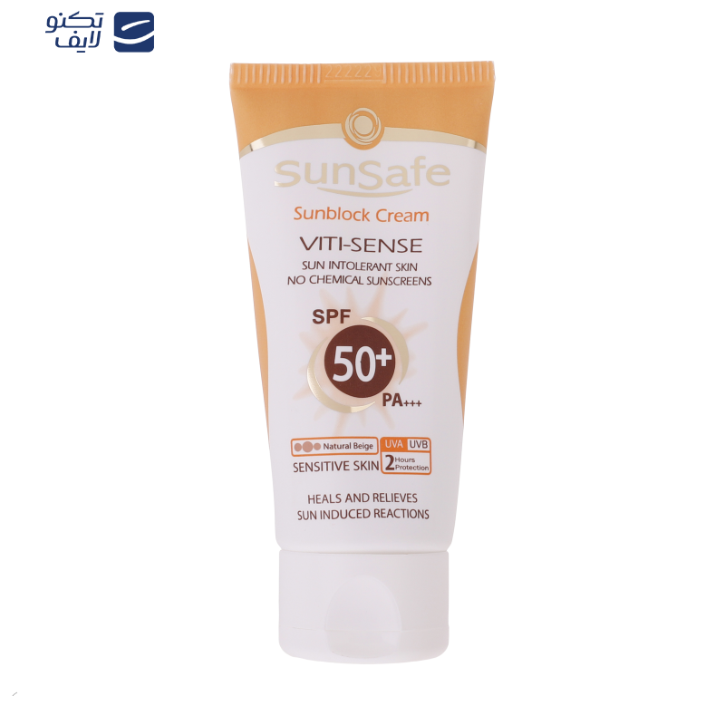 کرم ضد آفتاب رنگی سان سیف SPF 50 مدل Viti-Sense-02 ‌مناسب پوست‌های حساس حجم 50 میلی لیتر