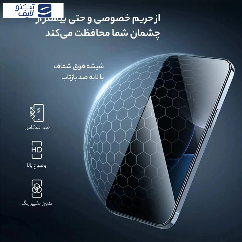 محافظ صفحه نمایش حریم شخصی گرین لاین مدل 3D Silicone Plus Privacy مناسب برای گوشی موبایل اپل iPhone 17 /16 Pro 