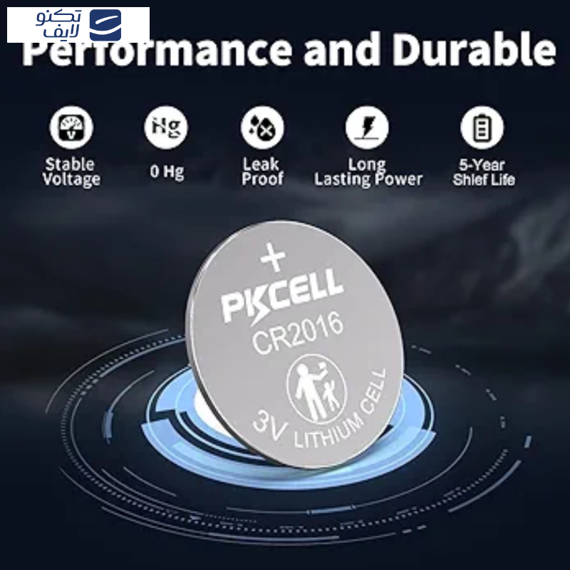 باتری سکه ای پی‌کی سل مدل  CR 2016 بسته 6 عددی