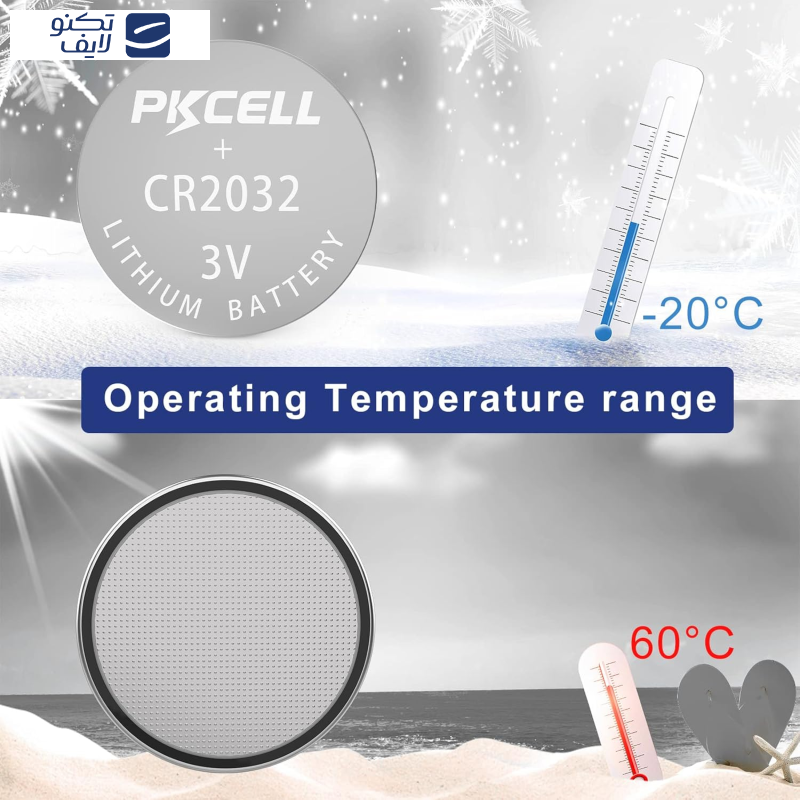 باتری سکه ای پی‌کی سل مدل CR2032 3V Lithium Manganese بسته 2 عددی 