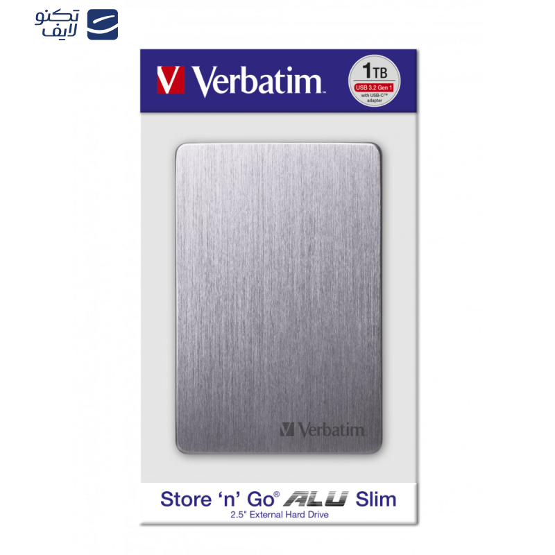 هارد اکسترنال ورباتیم مدل Store n Go ALU Slim ظرفیت یک ترابایت دارای رابط USB Type-A 3.2 هارد اکسترنال ورباتیم مدل Store n Go ALU Slim ظرفیت یک ترابایت دارای رابط USB Type-A 3.2