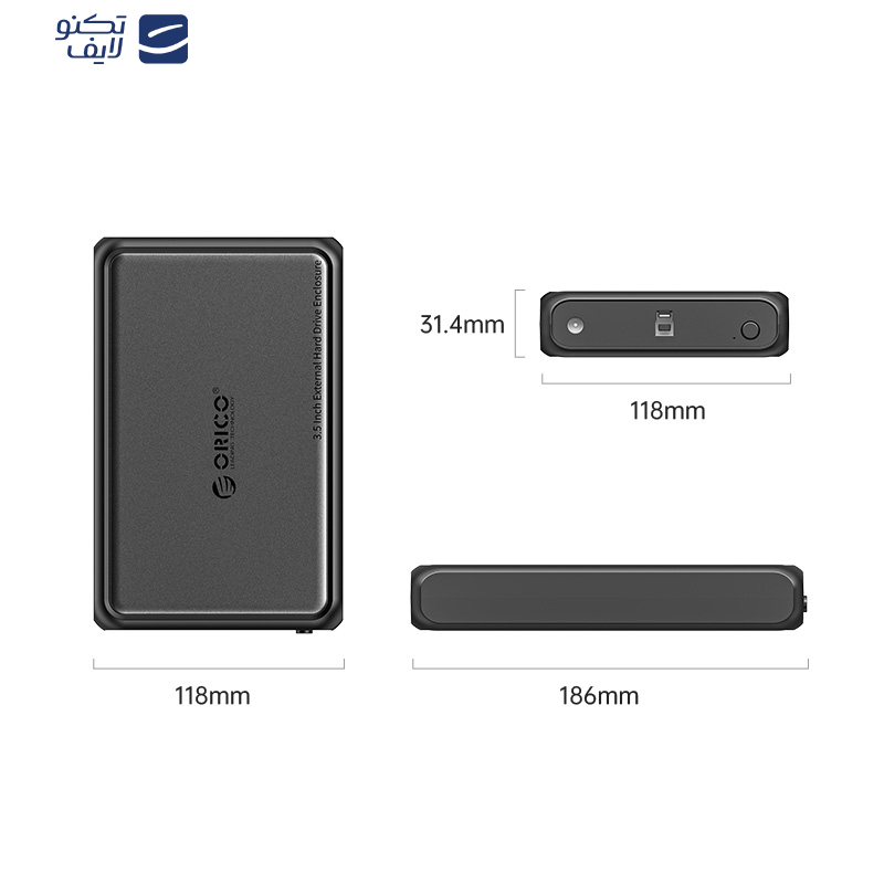 قاب اکسترنال هارددیسک 3.5 اینچی USB 3.0 اوریکو مدل DDL35-U3