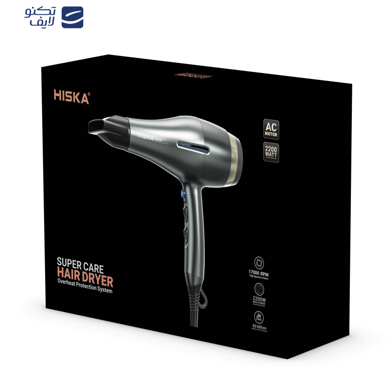 سشوار حرفهای 2200 وات هیسکا مدل H5259 سشوار حرفهای 2200 وات هیسکا مدل H5259