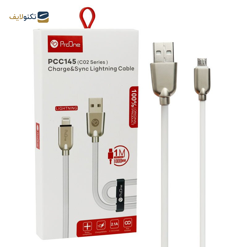 کابل USB به لایتنینگ پرووان سری C02 مدل PCC145 طول ۱ متر