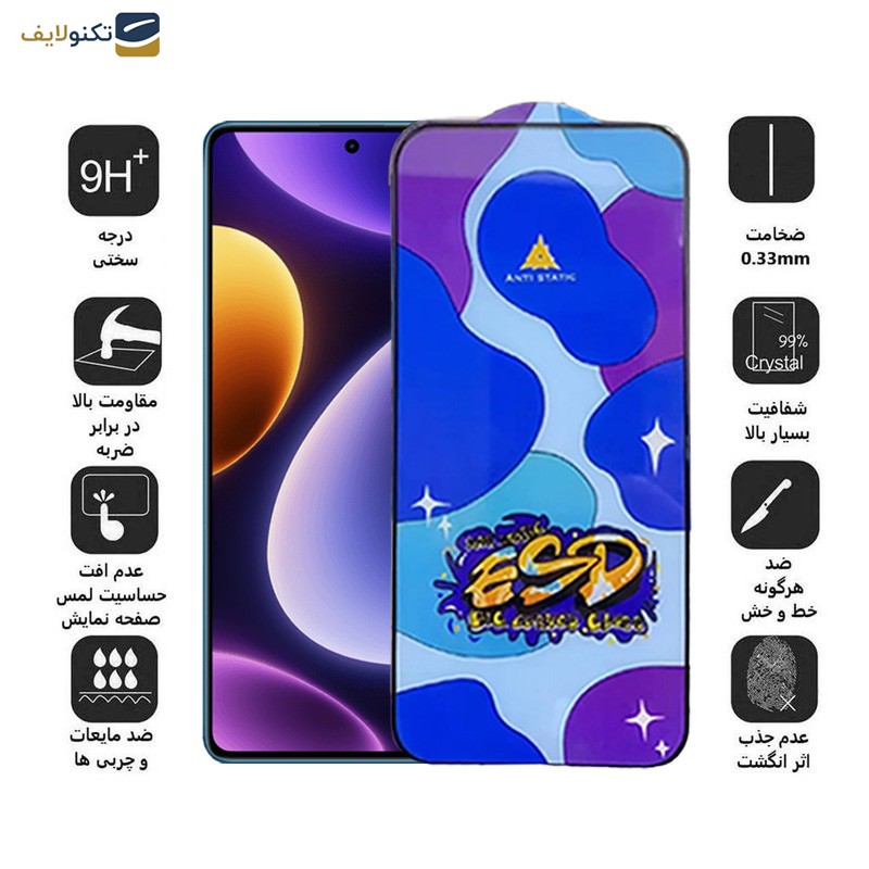 محافظ صفحه نمایش اپیکوی مدل Star ESD مناسب برای گوشی موبایل شیائومی  Redmi Note 12 Explorer/Note 12 Discovery/Note 12 Pro Speed/Note 12R Pro /Note 12 Turbo