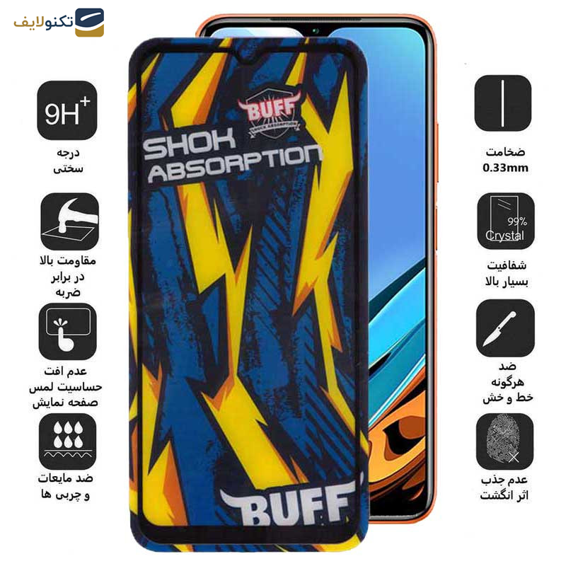 محافظ صفحه نمایش بوف مدل Shock-Shock-G مناسب برای گوشی موبایل شیائومی Redmi 9 Power 4G / 9A sport/ 9i / 9AT / 9 Activ