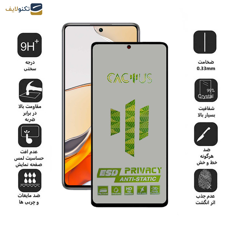 محافظ صفحه نمایش حریم شخصی اِپیکوی مدل Cactus-ESD-Privacy مناسب برای گوشی موبایل شیائومی Mi 12T Pro / Mi 12T / Mi 11T Pro / Mi 11T