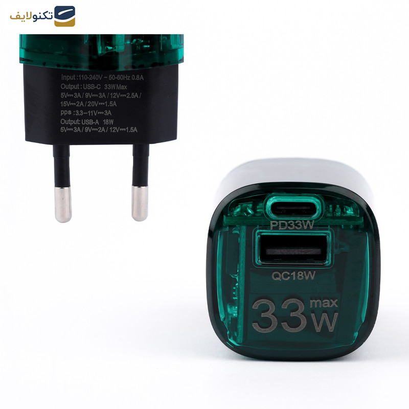 شارژر دیواری 33 وات کربی مدل CR-R102 GaN