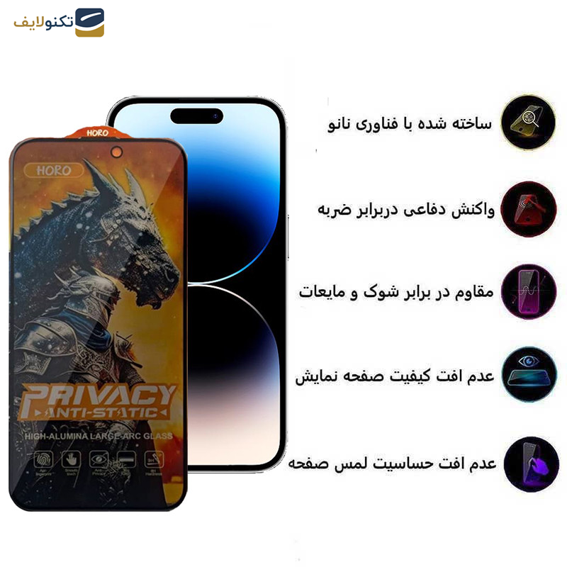 محافظ صفحه نمایش حریم شخصی اپیکوی مدل Knight Privacy مناسب برای گوشی موبایل اپل iPhone 14 Pro