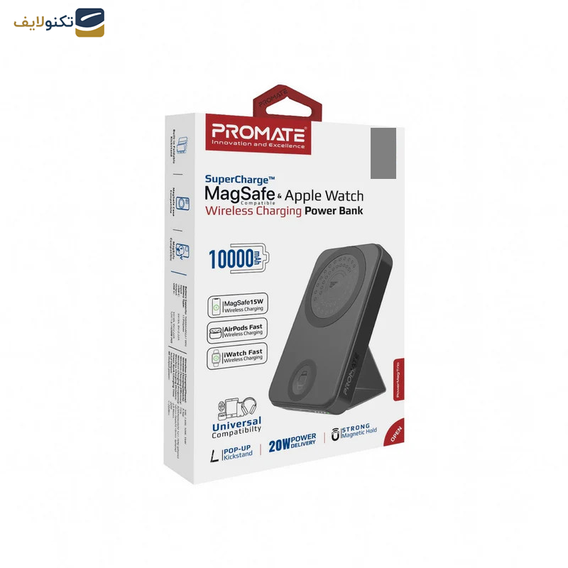 پاوربانک پرومیت مدل POWERMAG-TRIO.BLACK ظرفیت 10000 میلی‌آمپر ساعت