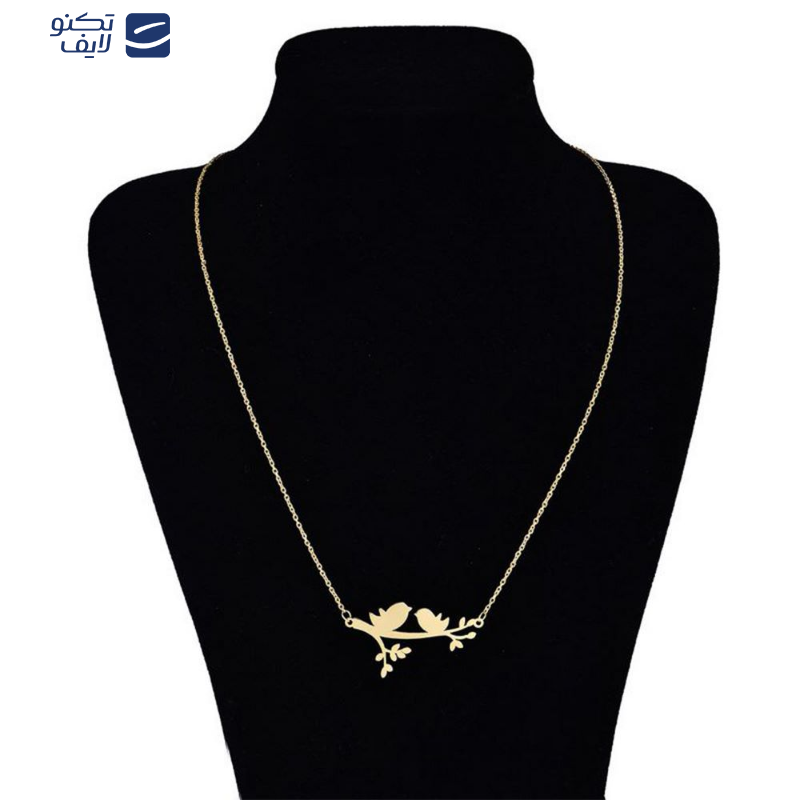 گردنبند طلا 18عیار زنانه طرح پرنده شاد و شاخه