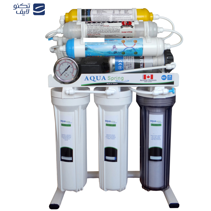دستگاه تصفیه کننده آب آکوآ اسپرینگ مدل NF8200 به همراه فیلتر تصفیه آب بسته 3 عددی