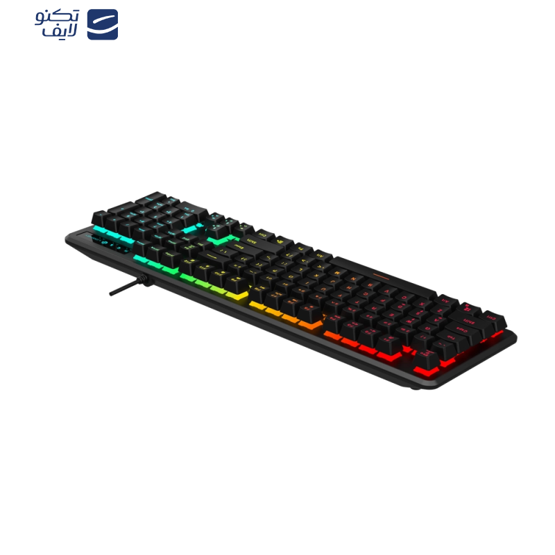 کیبورد گیمینگ لاجی کی مدل K310B، سوییچ مکانیکال آبی، Full-Size، نورپردازی RGB