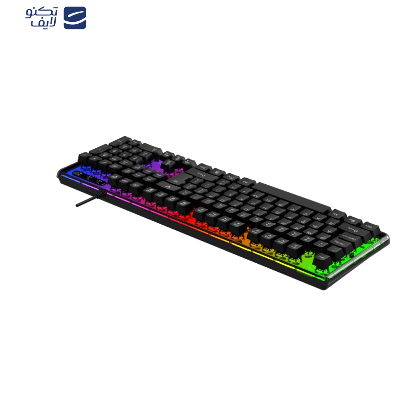 کیبورد گیمینگ لاجی کی مدل K230B، سوییچ ممبران، Full-Size، نورپردازی RGB