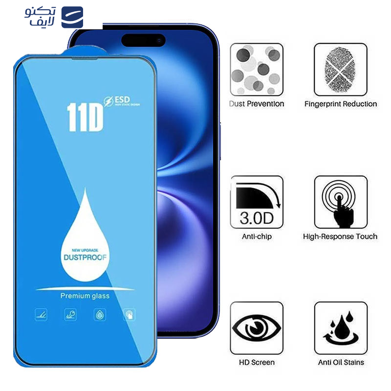 محافظ صفحه نمایش 11D اپیکوی مدل Blue ESD مناسب برای گوشی موبایل اپل iPhone 16