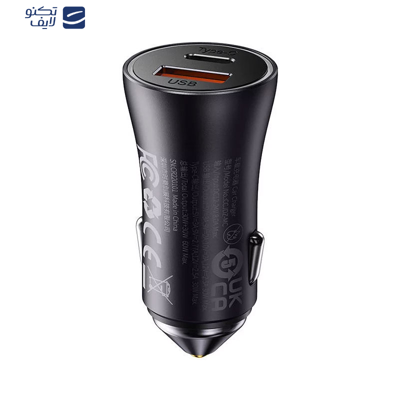 شارژر فندکی 60 وات بیسوس مدل CCJDZ-MC شارژر فندکی 60 وات بیسوس مدل CCJDZ-MC