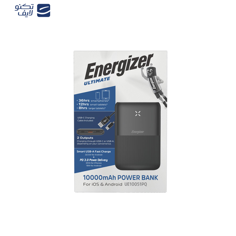پاوربانک انرجایزر مدل UE10051PQ ظرفیت 10000 میلی آمپرساعت پاوربانک انرجایزر مدل UE10051PQ ظرفیت 10000 میلی آمپرساعت