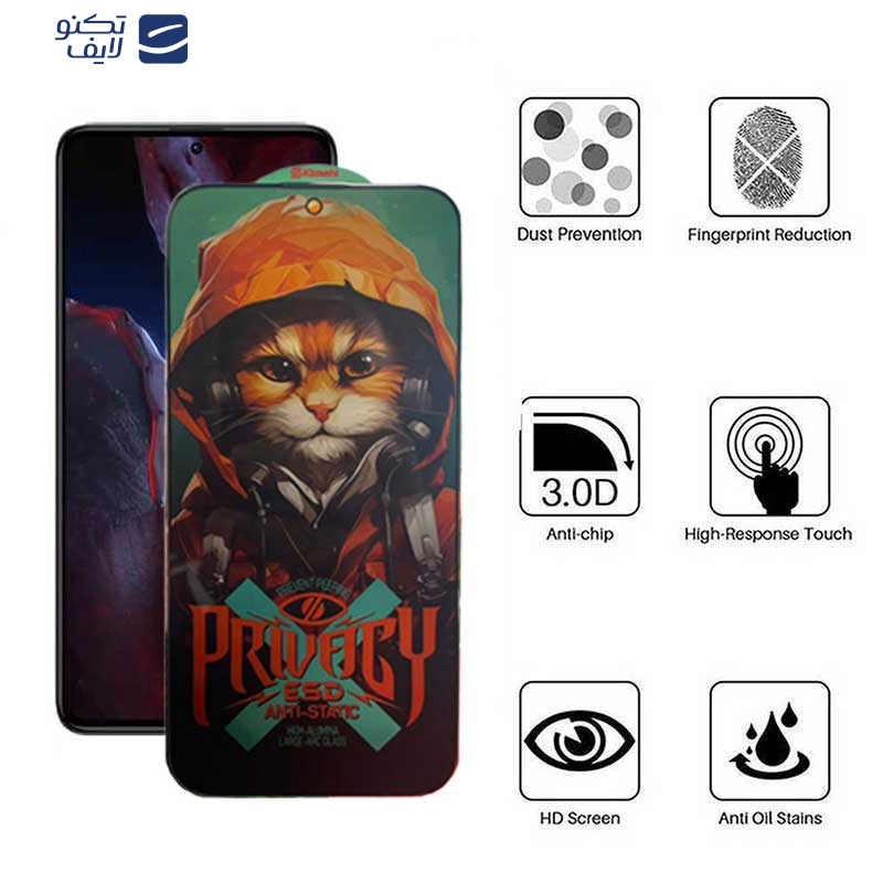 محافظ صفحه نمایش حریم شخصی اپیکوی مدل Privacy Hoodie Cat مناسب برای گوشی موبایل شیائومی Poco F5 Pro / F5 / F4 GT / F3 GT / F4 / F3