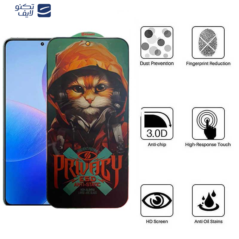 محافظ صفحه نمایش حریم شخصی اپیکوی مدل Privacy Hoodie Cat مناسب برای گوشی موبایل شیائومی Redmi K70 Pro / K70 / K70E