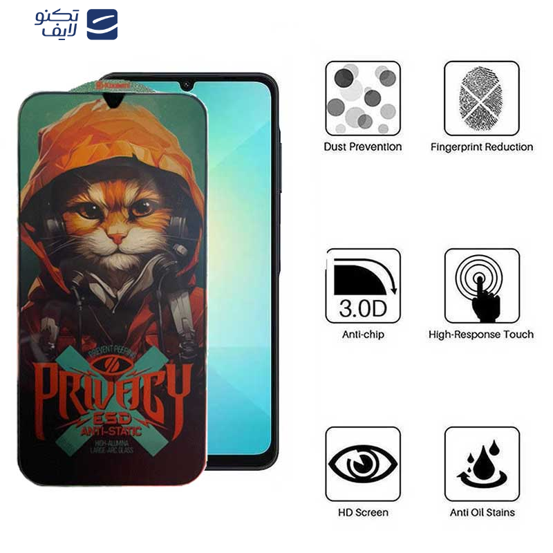 محافظ صفحه نمایش اپیکوی مدل Privacy Hoodie Cat مناسب برای گوشی موبایل سامسونگ Galaxy A05s/Samsung Galaxy A05/A70
