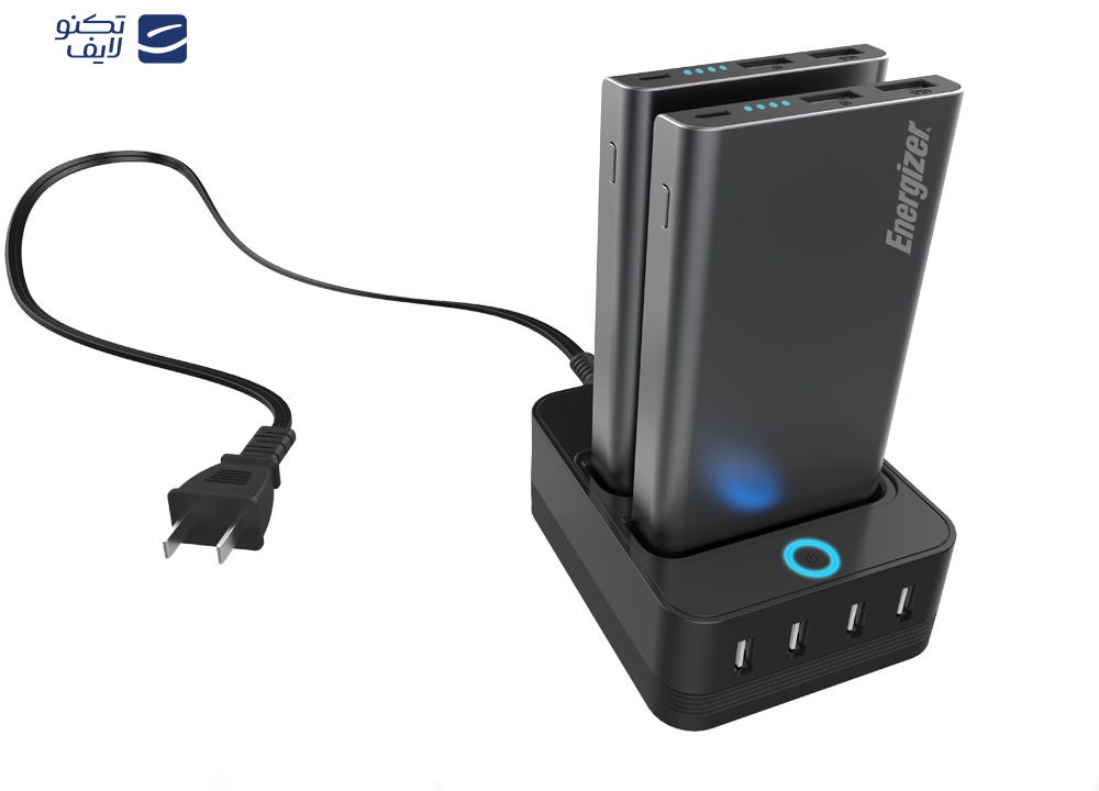 پاوربانک انرجایزر به همراه پایه شارژ مدل PS20000 ظرفیت 20000 میلی آمپر ساعت پاوربانک انرجایزر به همراه پایه شارژ مدل PS20000 ظرفیت 20000 میلی آمپر ساعت