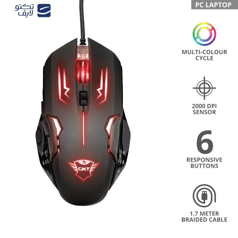 ماوس مخصوص بازی تراست مدل GXT 108 Rava illuminated