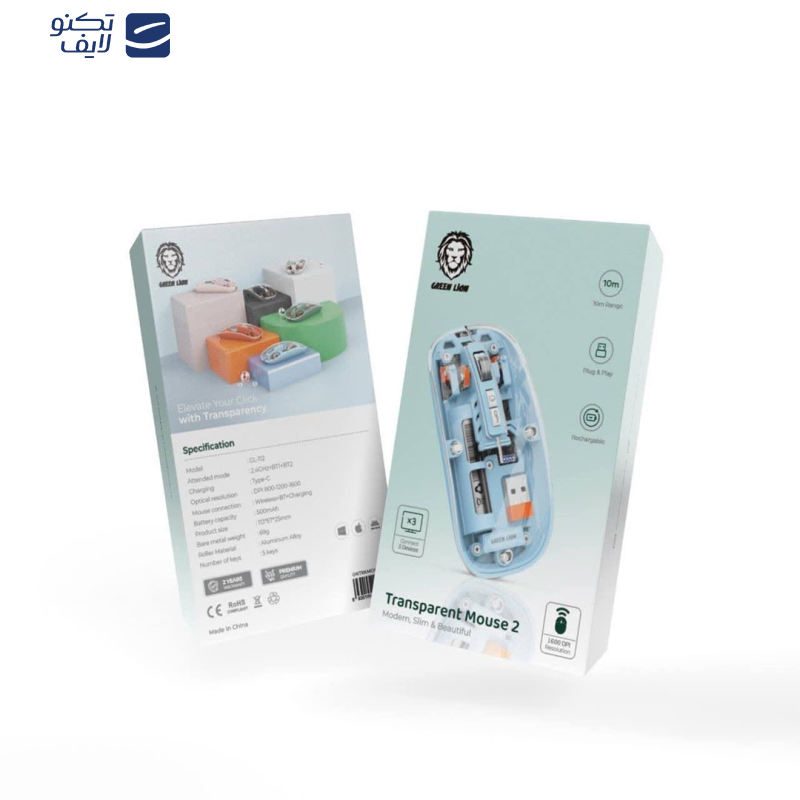 ماوس بی سیم گرین لاین مدل Transparent Mouse 2