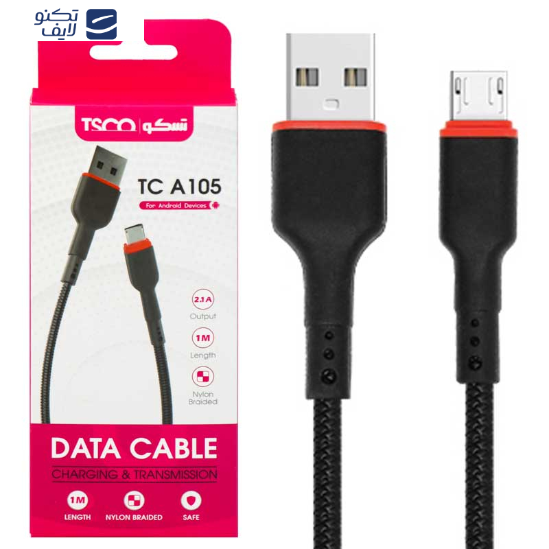 کابل تبدیل USB به microUSB تسکو TC A105 طول 1 متر