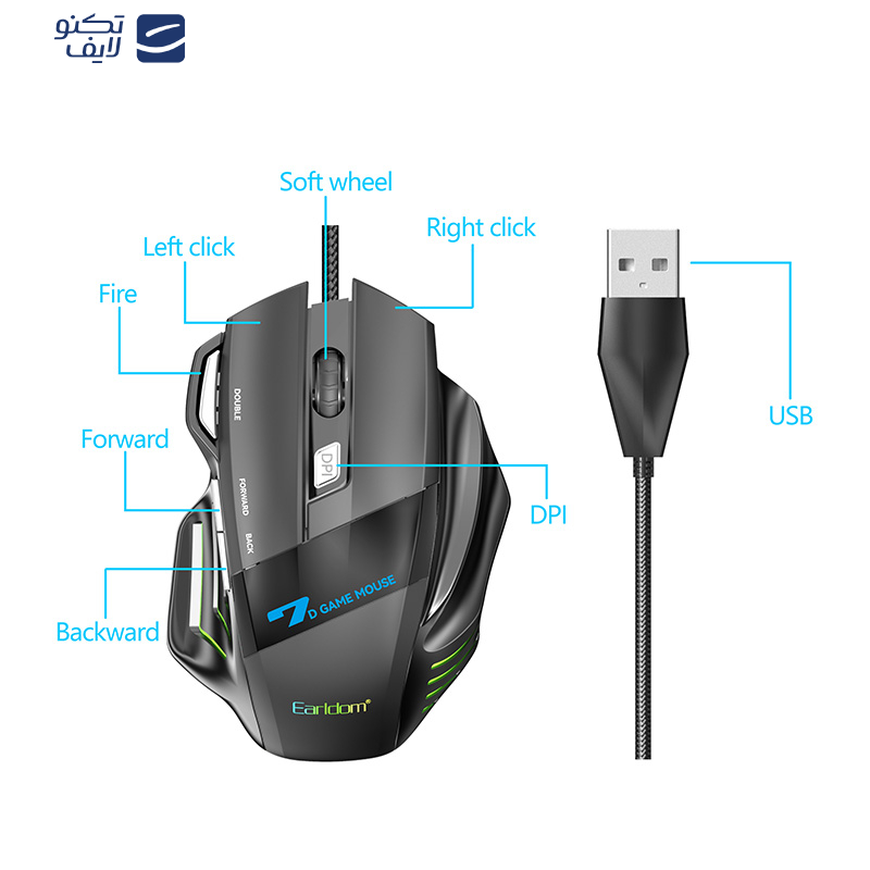 ماوس مخصوص بازی ارلدام مدل ET-KM11