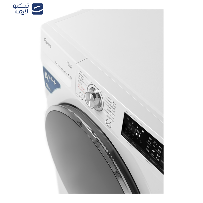 ماشین لباسشویی اتوماتیک جی پلاس مدل GWM-M990W ظرفیت 9 کیلوگرم