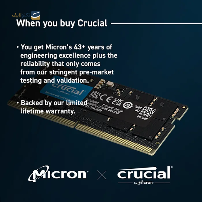 gallery-رم لپ تاپ DDR5 تک کاناله 4800 مگاهرتز CL40 کروشیال مدل CT8G48C40S5 ظرفیت 8 گیگابایت-gallery-2-TLP-10779_6e3aa9c3-2c13-41f8-98f2-3c1bc984363b.png