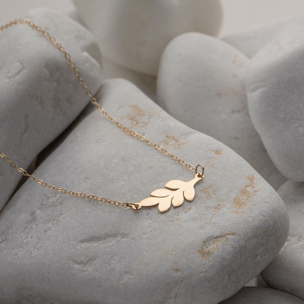 گردنبند طلا 18عیار زنانه طرح گندم ساده