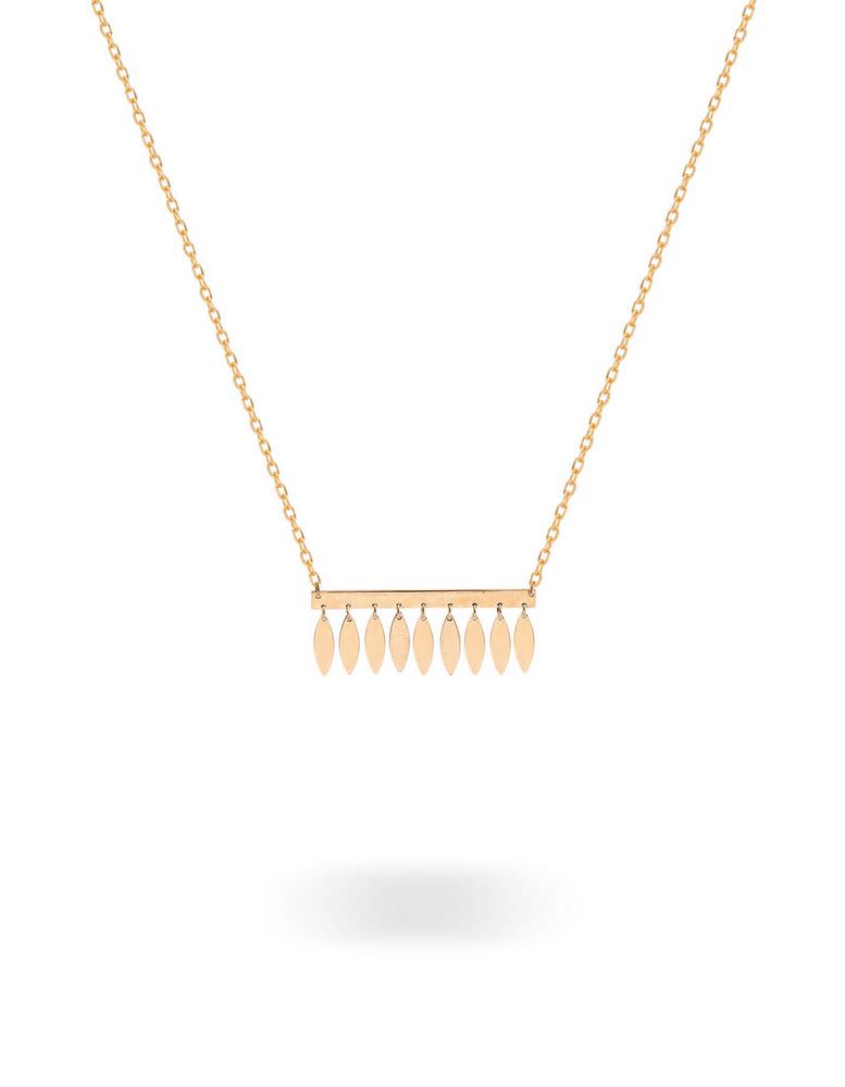 گردنبند طلا 18عیار طرح مستطیل آبشاری