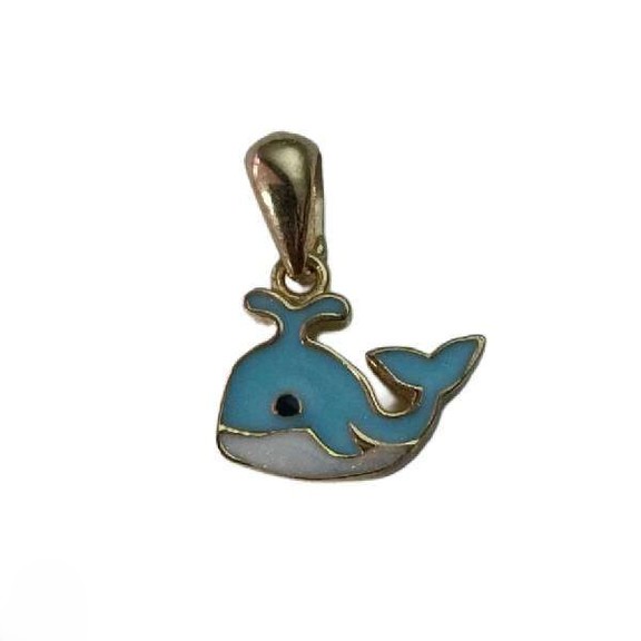 پلاک طلا 18 عیار زنانه اپال گلد مدل نهنگ میناکاری